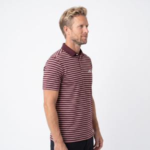 Brun stribet golf polo til herre fra Align Golf
