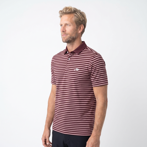 Brun stribet golf polo til herre fra Align Golf