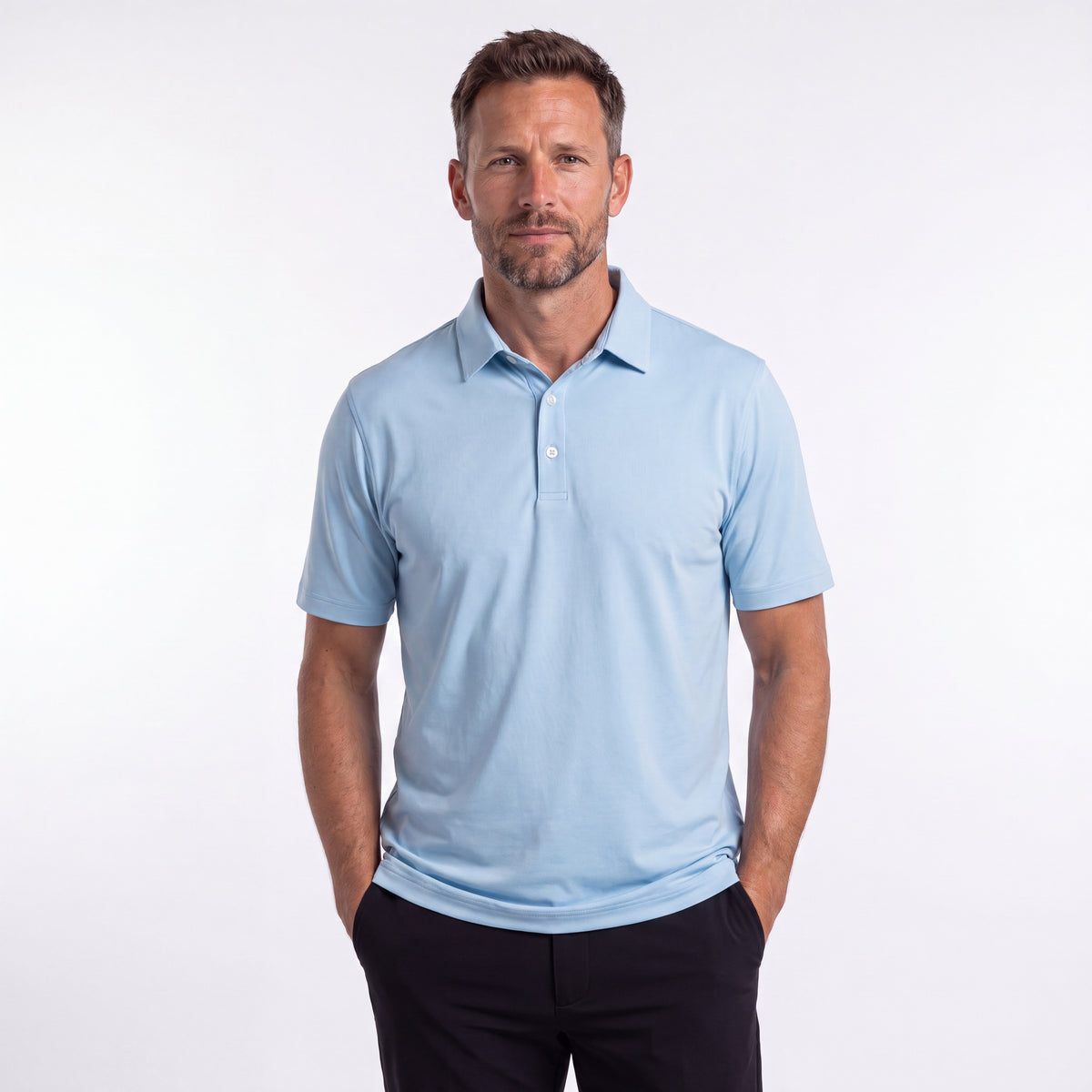 Lyseblå golf polo til herre fra Align Golf