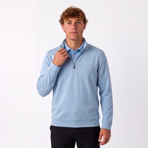 Nærbillede af kraven på William Half Zip fra Align Golf.