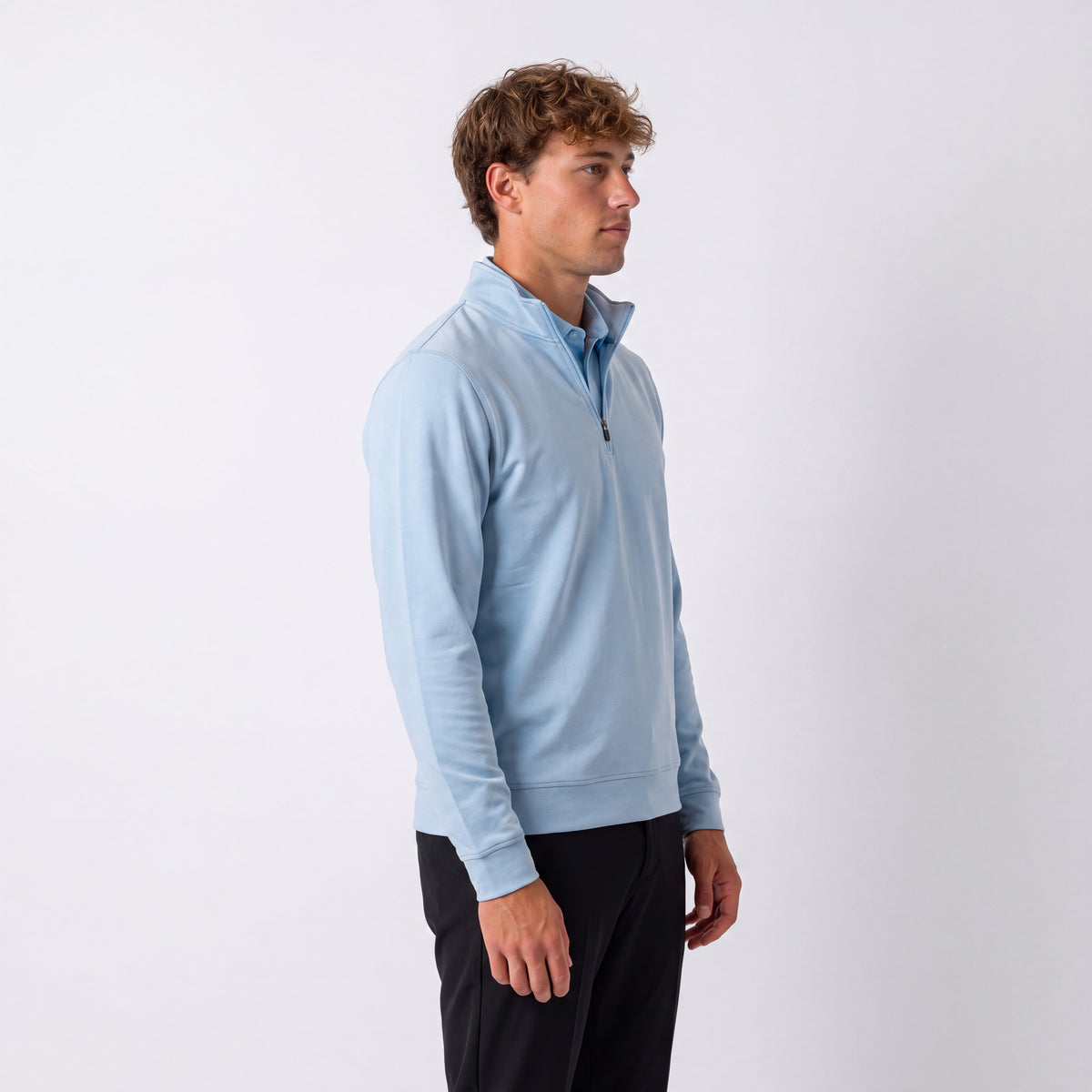 William Half Zip fra Align Golf i lyseblå set fra siden