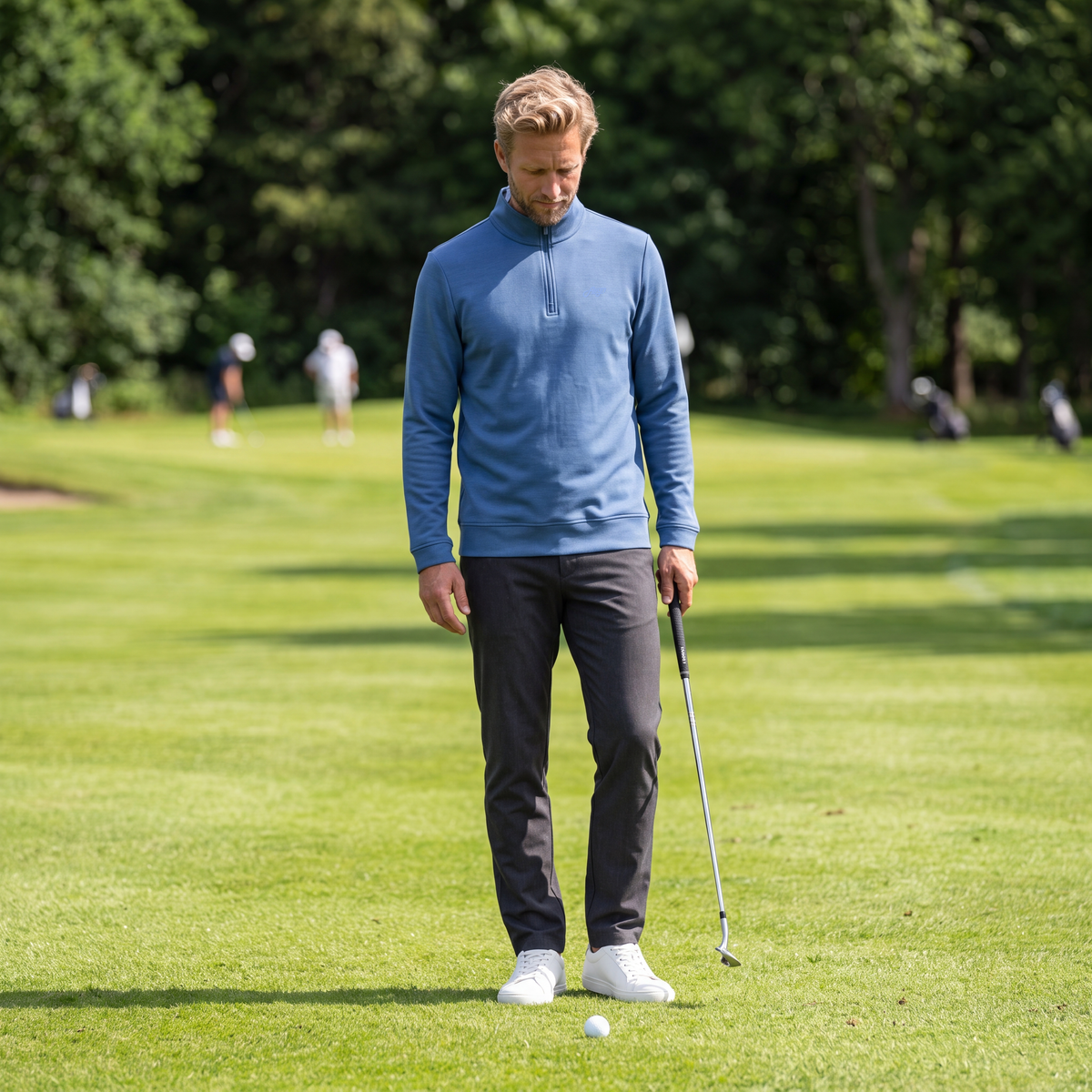 Blå golf half zip til herre fra Align Golf