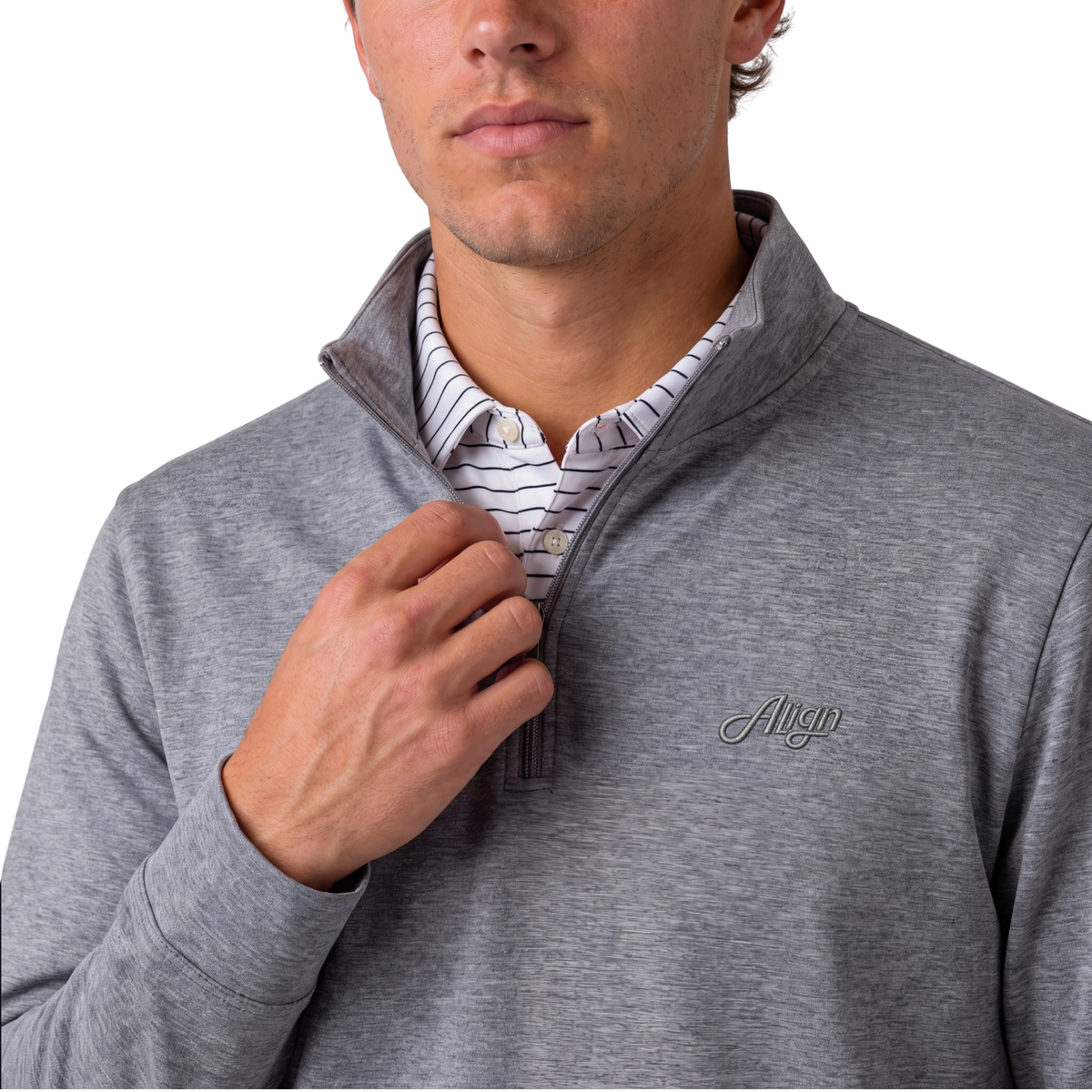 Grå golf half zip til herre fra Align Golf