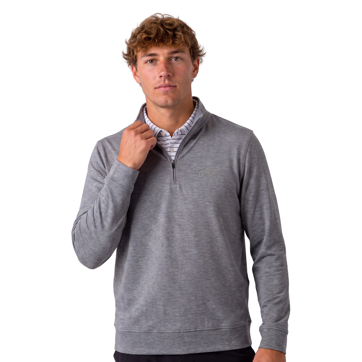 Grå golf half zip til herre fra Align Golf