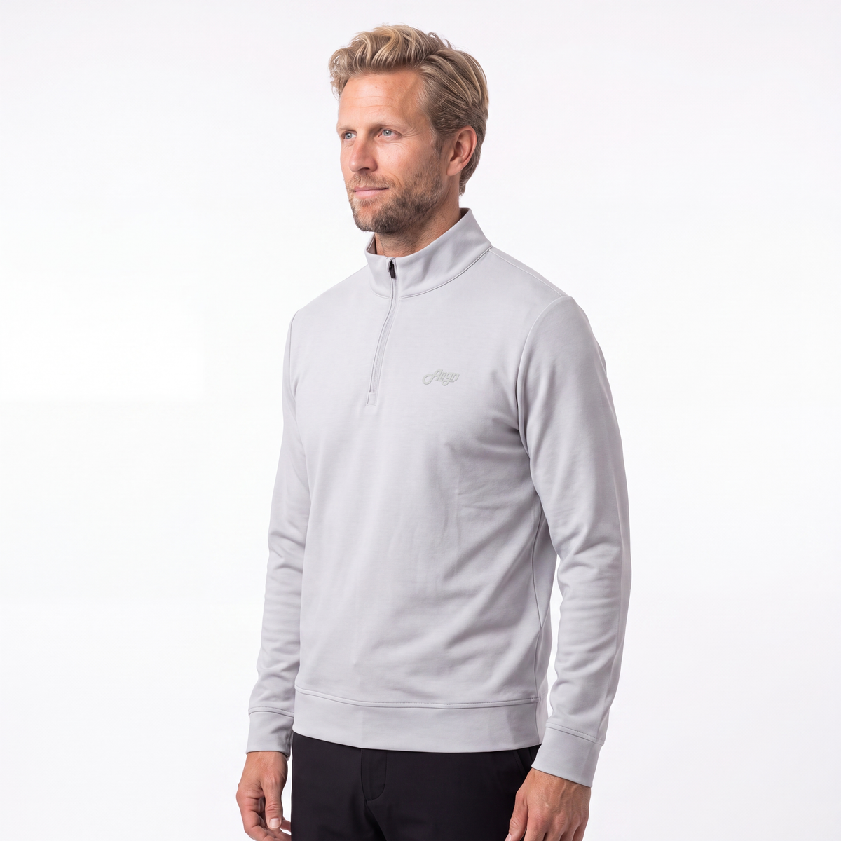 Lysegrå golf half zip til herre fra Align Golf