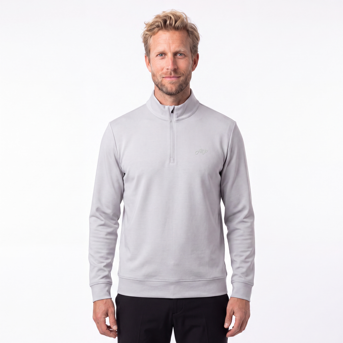 Lysegrå golf half zip til herre fra Align Golf