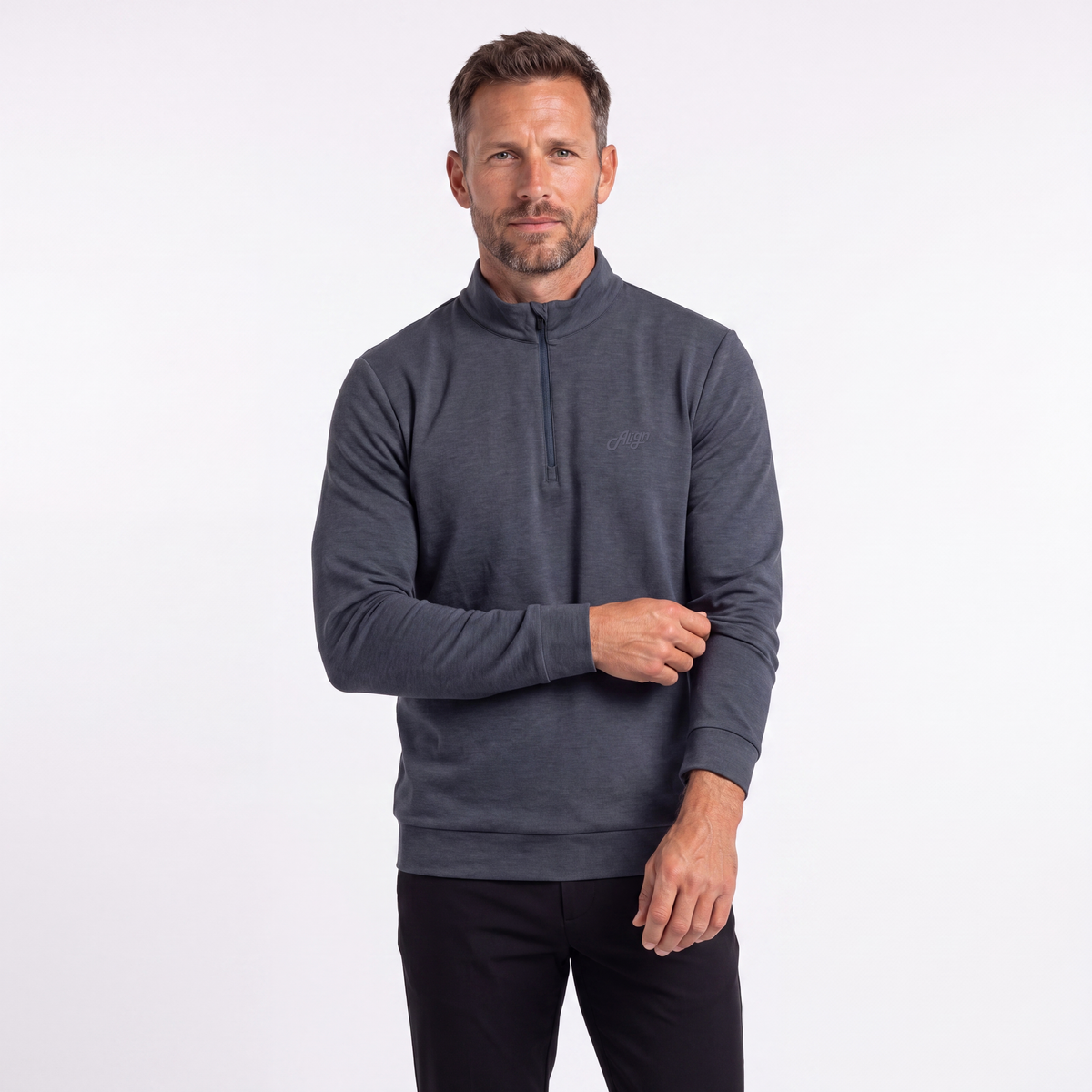 Sort / Mørkegrå golf half zip til herre fra Align Golf