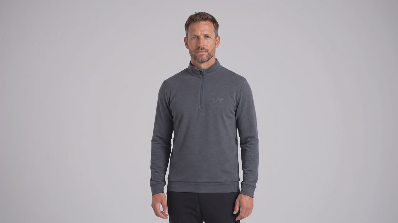 Sort / Mørkegrå golf half zip til herre fra Align Golf