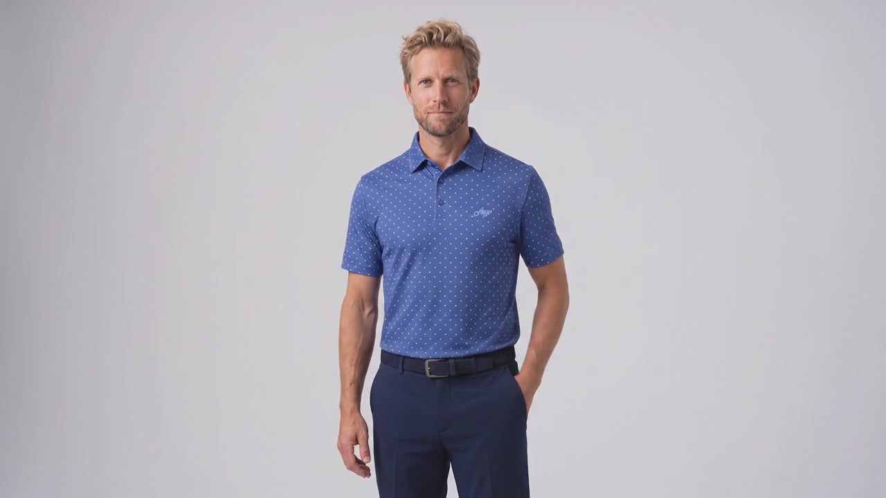 blaa golf polo til herre fra Align Golf