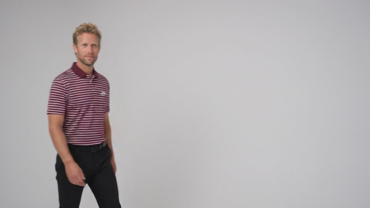 Brun stribet golf polo til herre fra Align Golf